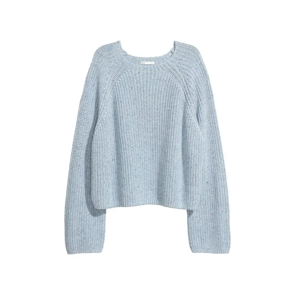 H&M Women’s Light Blue Marl Knit Sweater Size Small